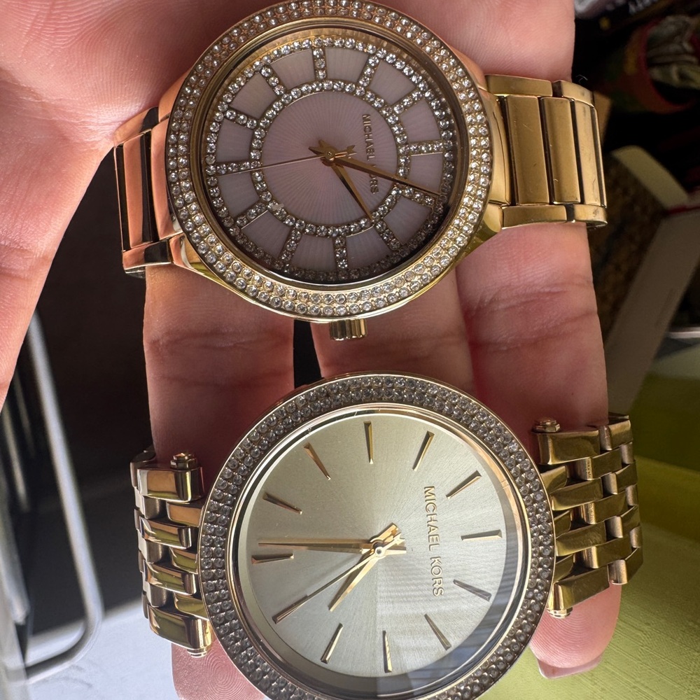 Michael Kors Gold Watches with Crystal Details